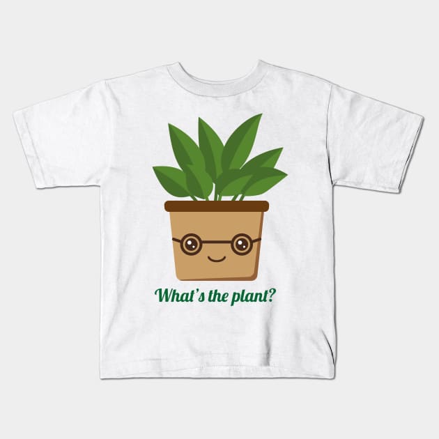 funny geek plant Kids T-Shirt by Hakubiya